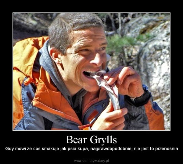 Bear Grylls – Gdy mówi że coś smakuje jak psia kupa, najprawdopodobniej nie jest to przenośnia 