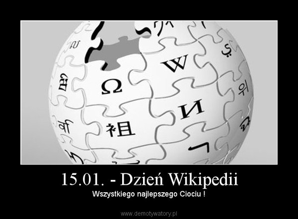 Znalezione obrazy dla zapytania Dzie Wikipedii