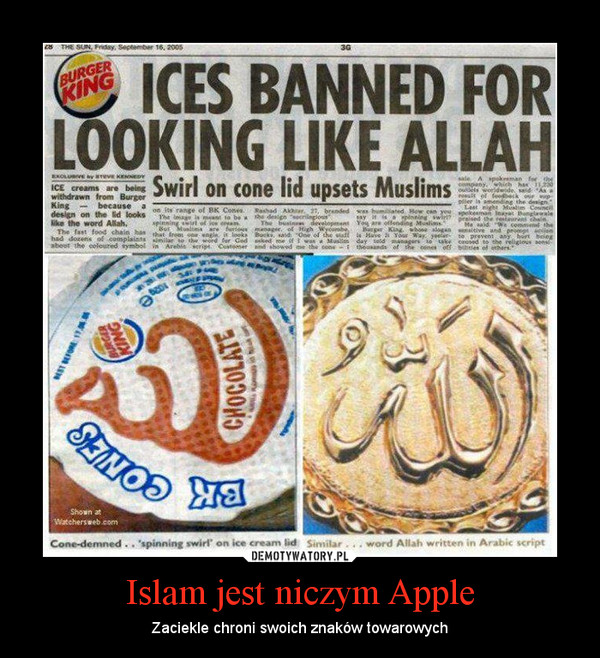 Islam jest niczym Apple – Zaciekle chroni swoich znaków towarowych 