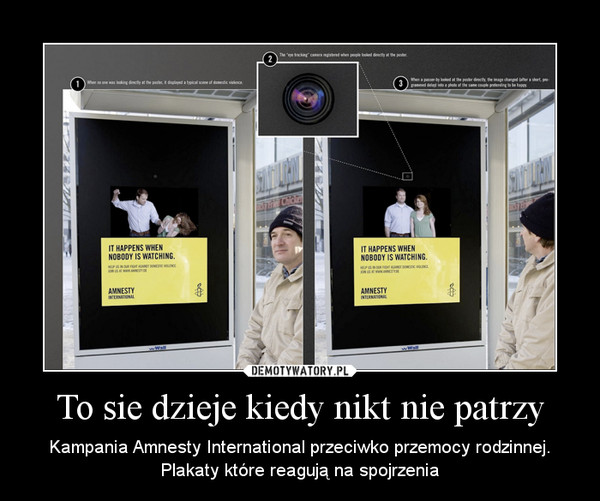 To sie dzieje kiedy nikt nie patrzy – Kampania Amnesty International przeciwko przemocy rodzinnej. Plakaty które reagują na spojrzenia 