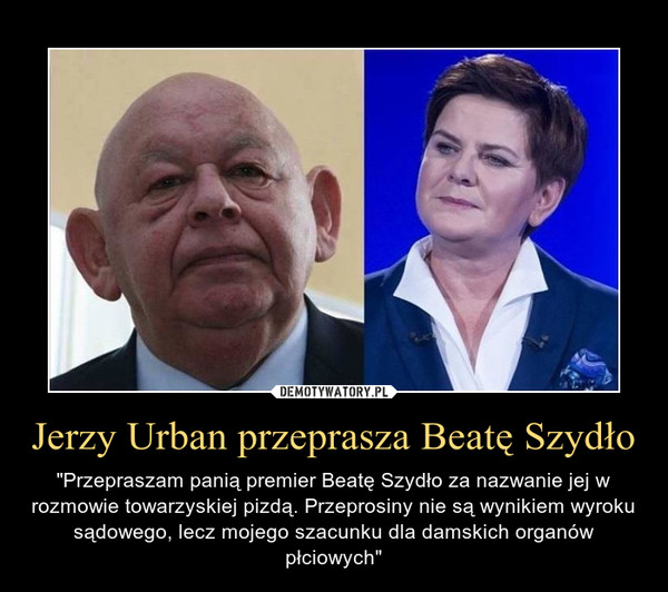 Jerzy Urban przeprasza Beatę Szydło