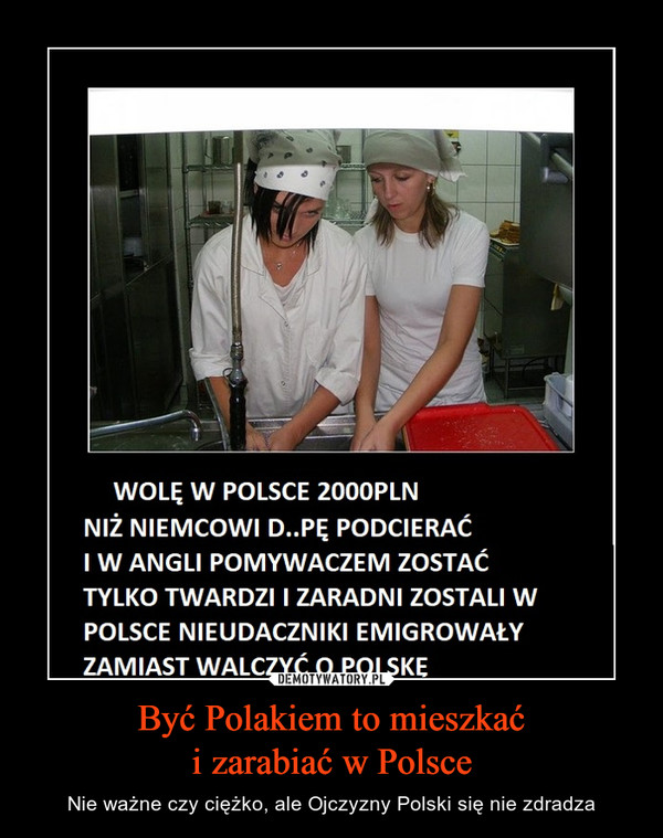 Być Polakiem to mieszkaći zarabiać w Polsce – Nie ważne czy ciężko, ale Ojczyzny Polski się nie zdradza 