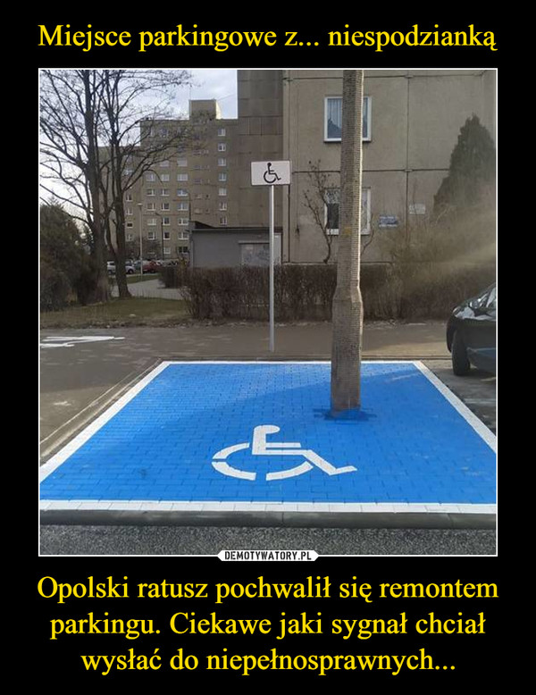 Opolski ratusz pochwalił się remontem parkingu. Ciekawe jaki sygnał chciał wysłać do niepełnosprawnych... –  