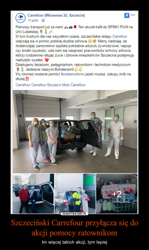 Szczeciński Carrefour przyłącza się do akcji pomocy ratownikom