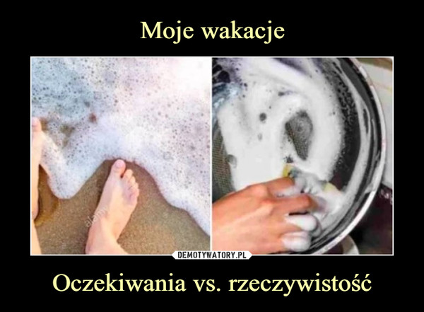 Moje wakacje Oczekiwania vs. rzeczywistość – Demotywatory.pl