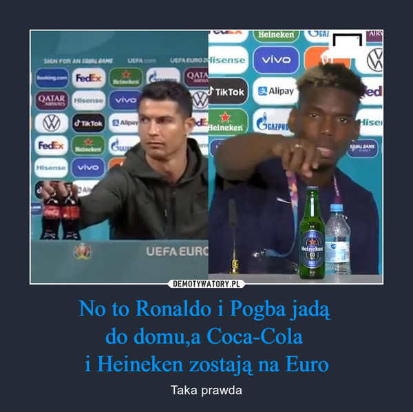 No to Ronaldo i Pogba jadą do domu,a Coca-Cola i Heineken zostają na Euro – Taka prawda 