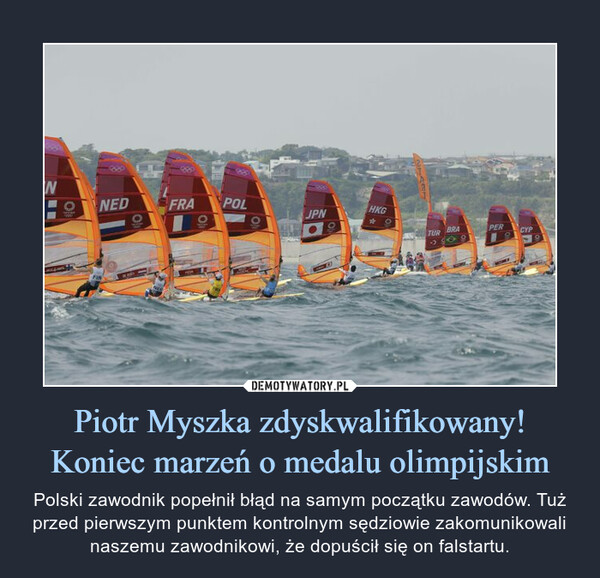 Piotr Myszka zdyskwalifikowany! Koniec marzeń o medalu olimpijskim