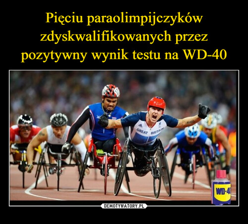 Pięciu paraolimpijczyków zdyskwalifikowanych przez pozytywny wynik testu na WD-40