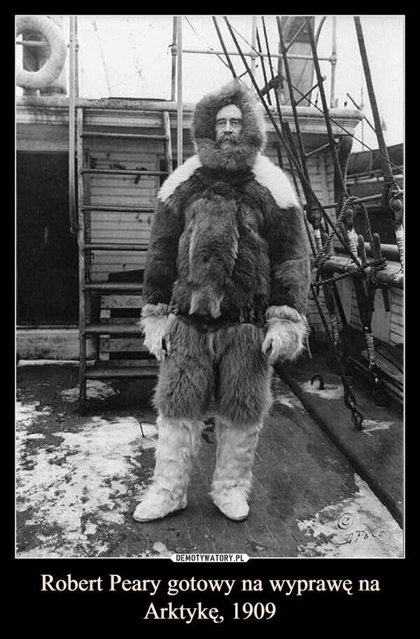 Robert Peary gotowy na wyprawę na Arktykę, 1909 –  