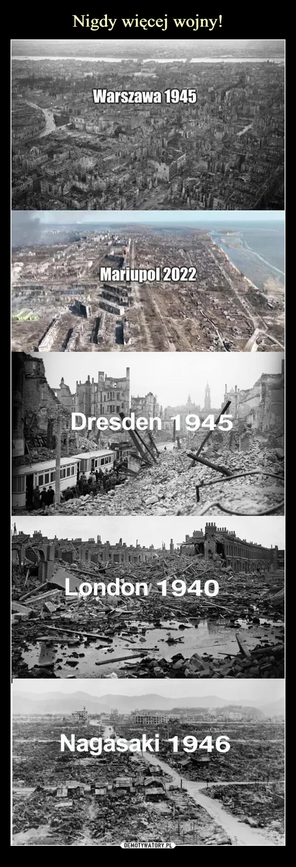  –  Warszawa 1945Mariupol 2022Dresden 1945London 1940Nagasaki 1946