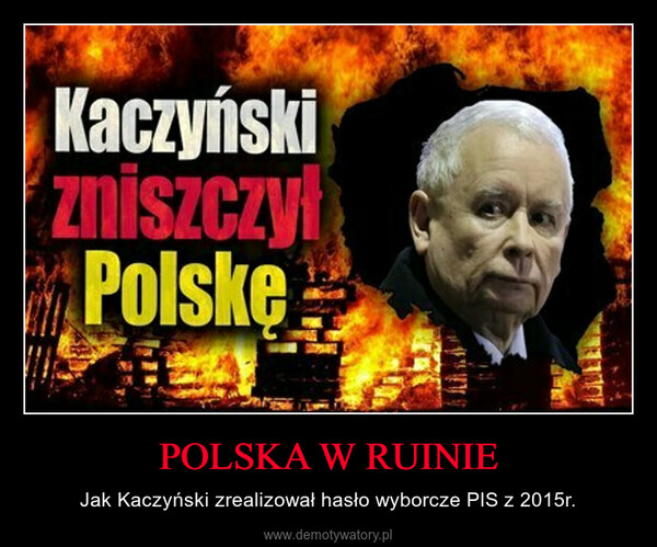 POLSKA W RUINIE – Jak Kaczyński zrealizował hasło wyborcze PIS z 2015r. 