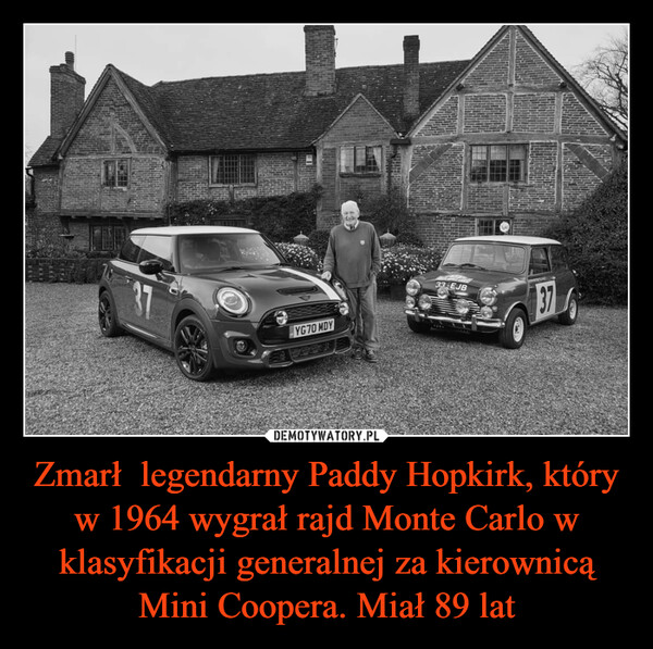 Zmarł  legendarny Paddy Hopkirk, który w 1964 wygrał rajd Monte Carlo w klasyfikacji generalnej za kierownicą Mini Coopera. Miał 89 lat –  