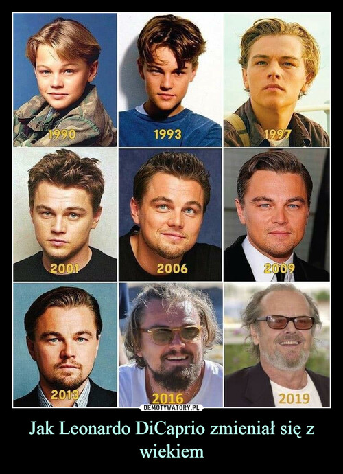 Jak Leonardo DiCaprio zmieniał się z wiekiem