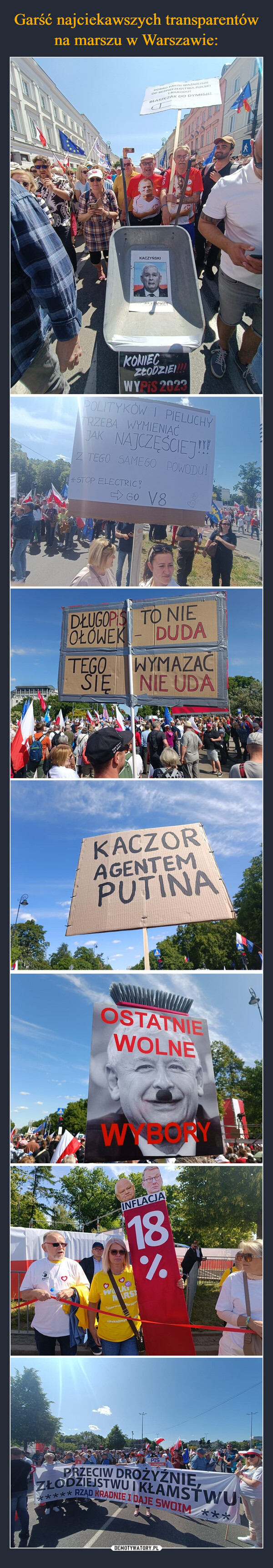 Garść najciekawszych transparentów na marszu w Warszawie: